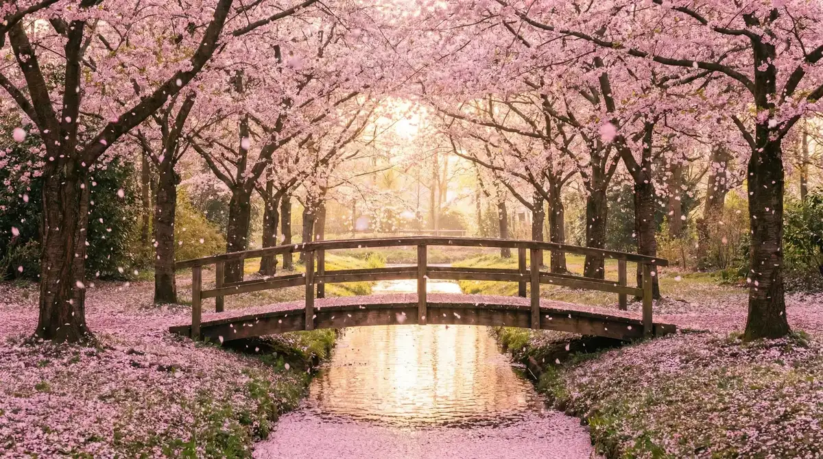 樱花桥畔 - 黑料吃瓜51 唯美风景